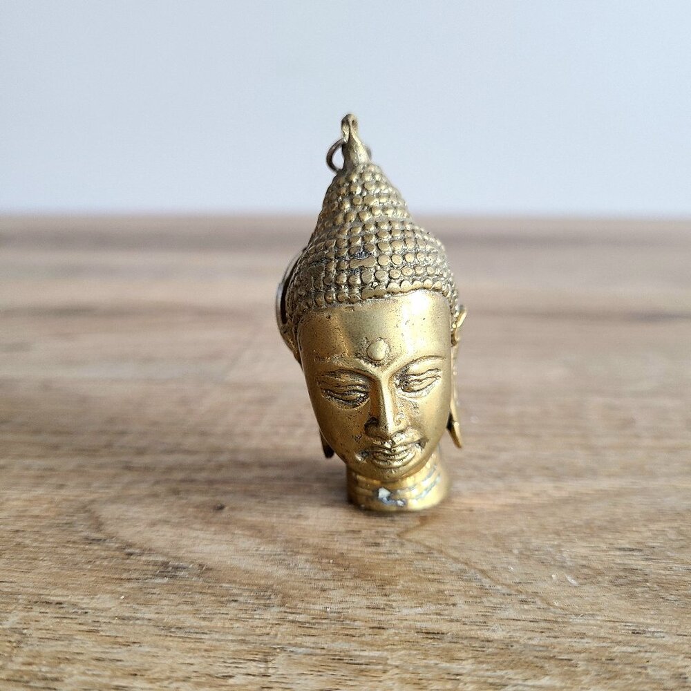 Brass Buddha head keychain or pendant. - Picture 4 of 8